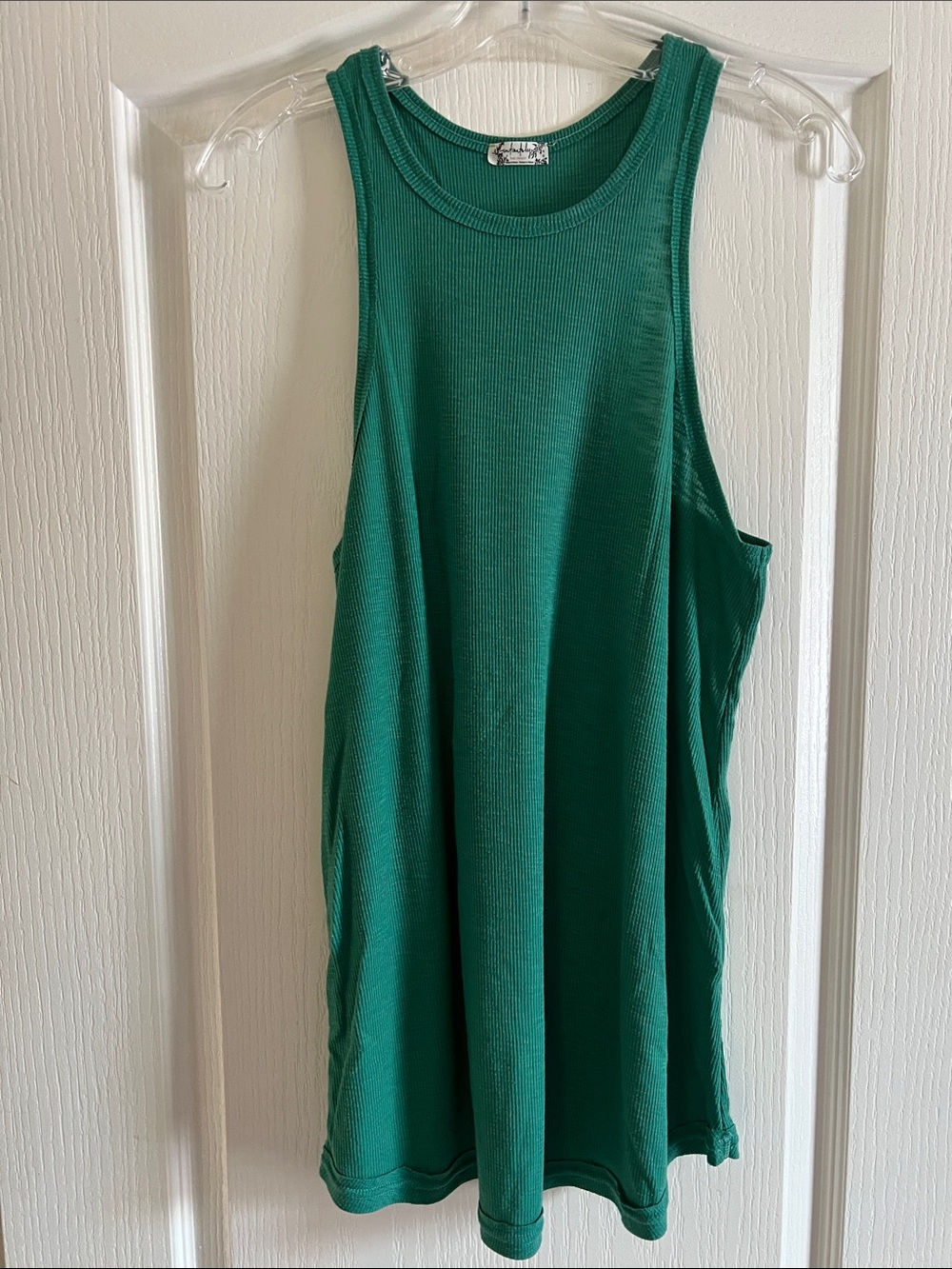 🌴Free People Long Beach swing tank in emerald green M🌴